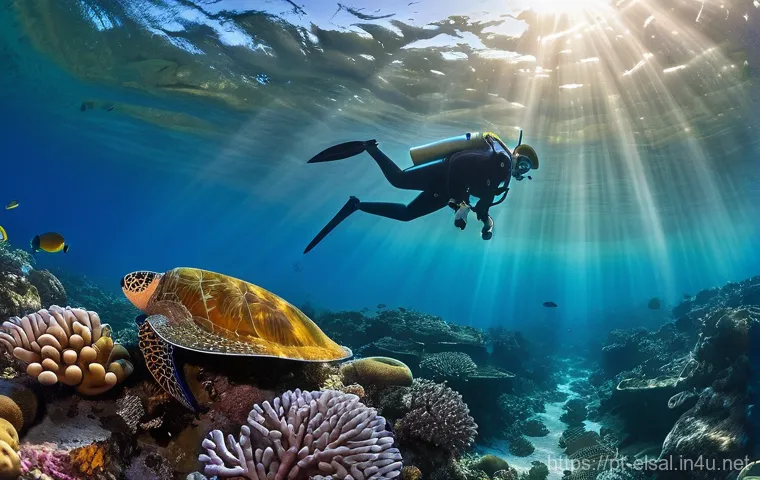 엘살바도르에서 스쿠버다이빙 가능한 지역 - **Prompt for Lago Ilopango:**
    "A captivating underwater scene in Lago Ilopango, El Salvador, dep...