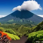 Home 19 엘살바도르 화산 종류 및 특징 - A breathtaking panoramic view of Izalco Volcano, a classic stratovolcano in El Salvador, towering wi...