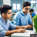 Home 18 엘살바도르에서 유학할 수 있는 대학 - A vibrant modern university campus in San Salvador, El Salvador, showcasing a diverse group of stude...