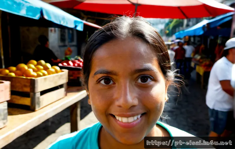 Home 17 엘살바도르에서 외국인이 겪을 수 있는 문화 충격 - Photorealistic candid street scene in San Salvador, a Brazilian traveler looking surprised but respe...